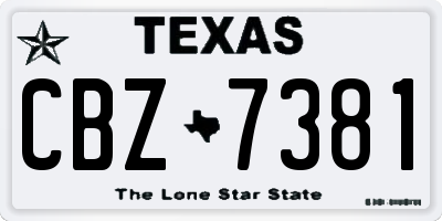TX license plate CBZ7381