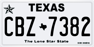 TX license plate CBZ7382