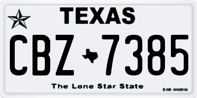 TX license plate CBZ7385