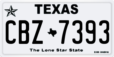 TX license plate CBZ7393
