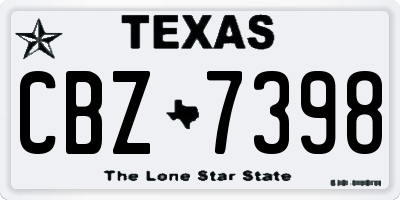 TX license plate CBZ7398