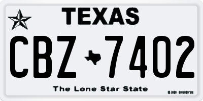 TX license plate CBZ7402