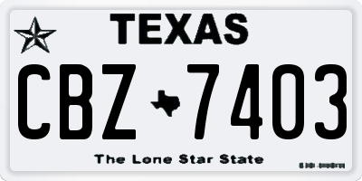 TX license plate CBZ7403