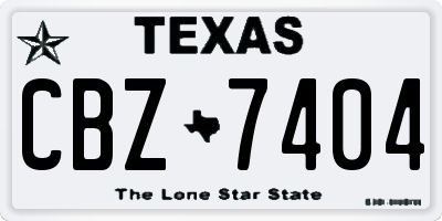 TX license plate CBZ7404