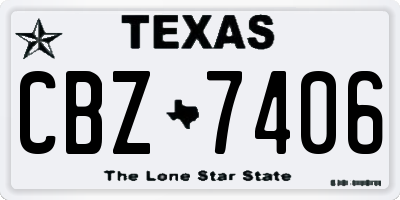TX license plate CBZ7406