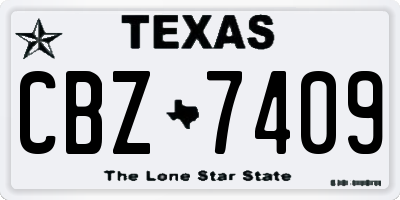 TX license plate CBZ7409