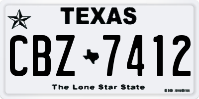 TX license plate CBZ7412