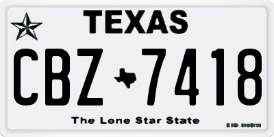TX license plate CBZ7418