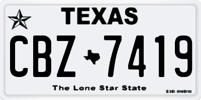 TX license plate CBZ7419