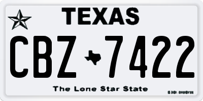 TX license plate CBZ7422