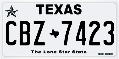 TX license plate CBZ7423