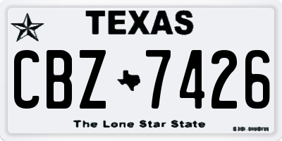 TX license plate CBZ7426