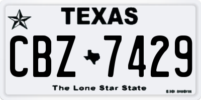 TX license plate CBZ7429