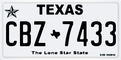 TX license plate CBZ7433