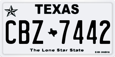 TX license plate CBZ7442
