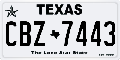 TX license plate CBZ7443