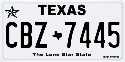 TX license plate CBZ7445