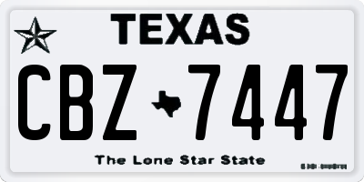 TX license plate CBZ7447