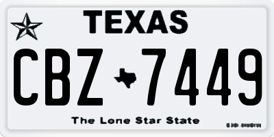 TX license plate CBZ7449