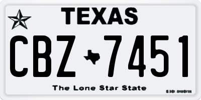 TX license plate CBZ7451