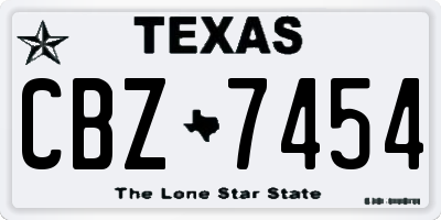 TX license plate CBZ7454