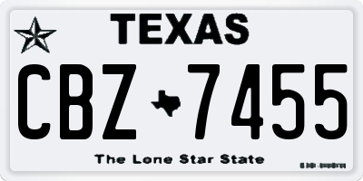 TX license plate CBZ7455