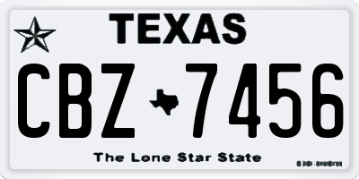 TX license plate CBZ7456