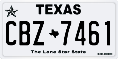 TX license plate CBZ7461