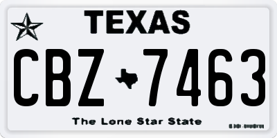 TX license plate CBZ7463