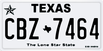 TX license plate CBZ7464