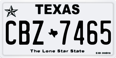 TX license plate CBZ7465