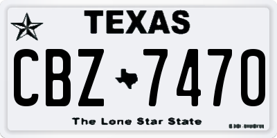 TX license plate CBZ7470
