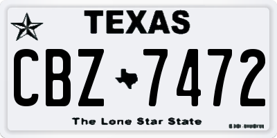 TX license plate CBZ7472