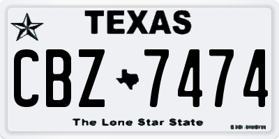 TX license plate CBZ7474
