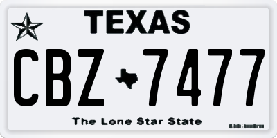 TX license plate CBZ7477