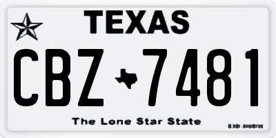 TX license plate CBZ7481