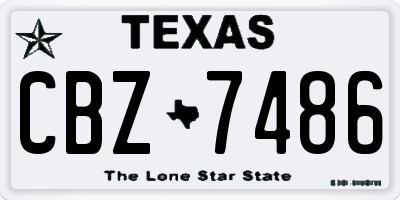 TX license plate CBZ7486