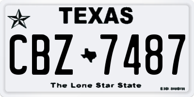 TX license plate CBZ7487