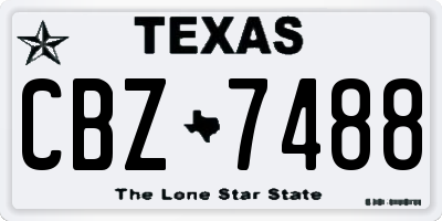 TX license plate CBZ7488