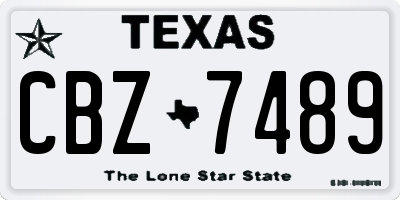 TX license plate CBZ7489