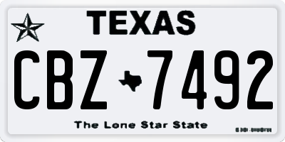 TX license plate CBZ7492