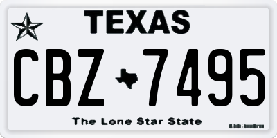 TX license plate CBZ7495