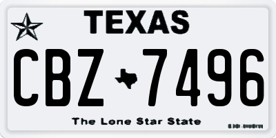 TX license plate CBZ7496