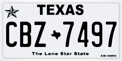 TX license plate CBZ7497