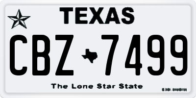 TX license plate CBZ7499