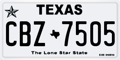TX license plate CBZ7505