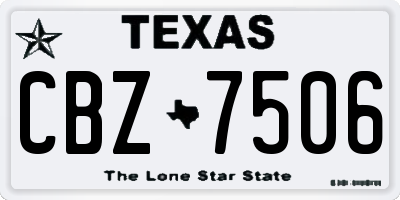 TX license plate CBZ7506
