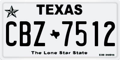 TX license plate CBZ7512