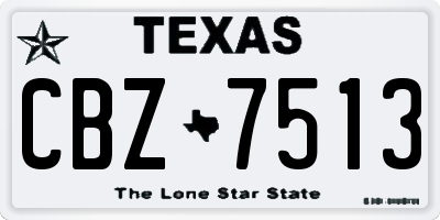 TX license plate CBZ7513