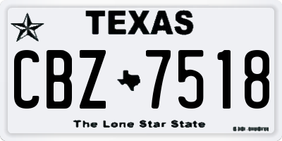TX license plate CBZ7518